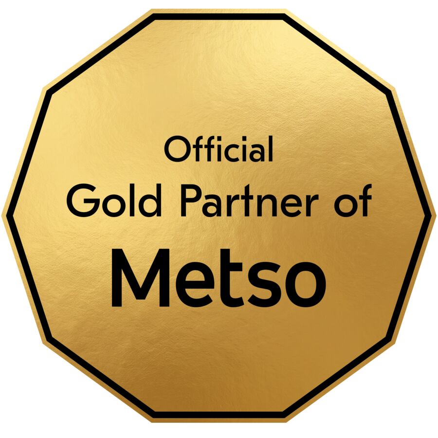 Metso Gold Partner badge GOLD (black txt and line)